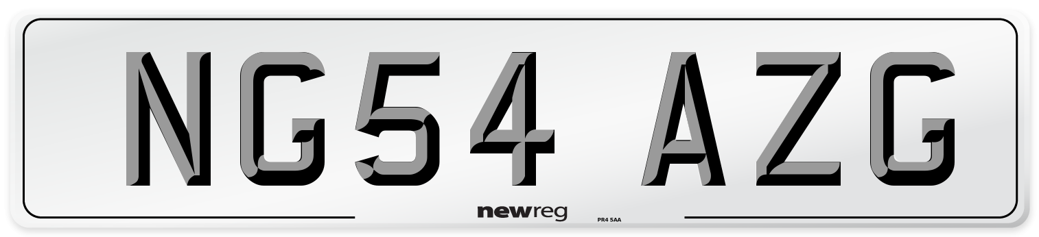 NG54 AZG Number Plate from New Reg
